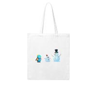 YYHHAOFA Little monster next to the snowman Prints Woman Canvas Tote Bag Strong and durable for traveling, shopping, Daily One Size
