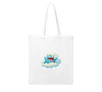 YYHHAOFA Little monster on the white cloud Prints Woman Canvas Tote Bag Strong and durable for traveling, shopping, Daily One Size