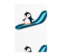 YYHHAOFA Little penguin on the slide Prints Tin decorative painting 8x12in Made of tinplate, wear-resistant and durable