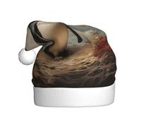 YYHHAOFA Little penguin under the cedar Pattern Christmas Hat for Adult Making It a Fun and Durable Gift for Men and Women