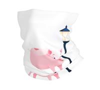 YYHHAOFA Little pink pig under the street light Printed Outdoor multifunctional sports headscarf breathable sweat absorbing suitable men and women
