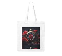 YYHHAOFA Little red flower in the clock Prints Woman Canvas Tote Bag Strong and durable for traveling, shopping, Daily One Size