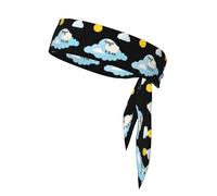 YYHHAOFA Little sheep on the white cloud Printed Sports headscarf, sweat absorbing and breathable, motion headband, double-sided kerchief