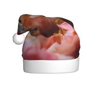 YYHHAOFA Little squirrel in the petals Pattern Christmas Hat for Adult Making It a Fun and Durable Gift for Men and Women