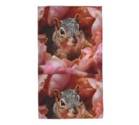 YYHHAOFA Little Squirrel in The Petals Prints Towel Towels 27.5x16in Skin-Friendly Absorbent Fluffy and Soft for Bathroom, Beach, Outdoors