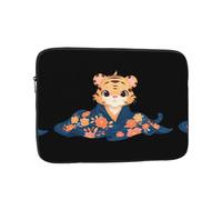 YYHHAOFA Little Tiger Wrapped in a Floral Blanket Picture Portable Laptop Sleeve Case - Shockproof Portable Laptop Sleeve Bag 12 inch for Men and Women Business Travel, Office Daily Use
