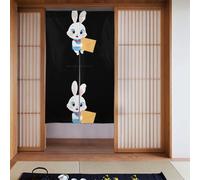 YYHHAOFA Little white rabbit looking at the envelope Pattern Door curtain partition splicing privacy protection suitable for kitchen, bathroom, room 34x56in