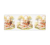 YYHHAOFA Little White Rabbit On A Picnic Printed Extra Large Mouse Pad, Computer Office Anti Slip Gaming Keyboard Thickened Version 12x31.5in