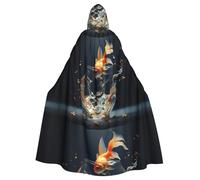 YYHHAOFA Lively goldfish Prints Halloween Adult Hooded Cloak is a super large, comfortable, and durable cloak designed for adults