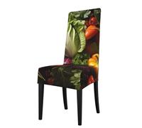YYHHAOFA Lots of fresh vegetables Printed dining chair cover is easy to disassemble and made of high resilience fabric that is wear-resistant