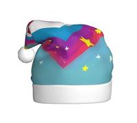 YYHHAOFA Love Stars Printed Christmas Hat for Adult Soft and Fluffy Brim, Lightweight Comfort