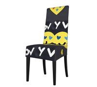YYHHAOFA Love you with all my heart Printed dining chair cover is easy to disassemble and made of high resilience fabric that is wear-resistant
