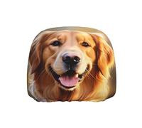 YYHHAOFA Lovely Golden Retriever Dog Prints Car Headrest Cover 1 Pcs Soft and Comfortable Elastic car Accessories