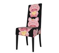 YYHHAOFA Lovely Pig Prints Protection Cover for Dining Chair - Stretch Slipcovers, Easy Refresh for Your Dining Room & Event Decor