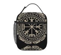 YYHHAOFA Magical Design Norse Runes Compass Prints Portable Handheld Insulated Lunch Bag Suitable for Students to Work and Travel