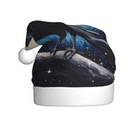 YYHHAOFA Magpie in the starry sky Pattern Christmas Hat for Adult Making It a Fun and Durable Gift for Men and Women