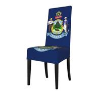 YYHHAOFA Maine State Flag Printed dining chair cover is easy to disassemble and made of high resilience fabric that is wear-resistant