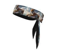 YYHHAOFA Majestic Tiger Resting on a Rock with Cloudy Sky Picture Sports headscarf, sweat absorbing and breathable, motion headband, double-sided kerchief