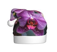 YYHHAOFA Malaysian National Flower Pattern Christmas Hat for Adult Making It a Fun and Durable Gift for Men and Women