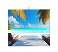 YYHHAOFA Maldives Holidays Picture Kitchen Absorbent pad, Super Absorbent Microfiber, Oversized Anti Slip