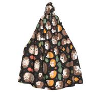YYHHAOFA Many Hedgehogs Printed Halloween Adult Hooded Cloak is a super large, comfortable, and durable cloak