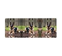 Yyhhaofa Maple German Shepherd Dog Printed Extra Large Mouse Pad, Computer Office Anti Slip Gaming Keyboard Thickened Version 12x31.5in