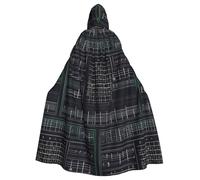 YYHHAOFA Math Word Symbols Pattern Halloween Adult Hooded Cape Large Hooded Cloak with Bow Tie, No Zipper