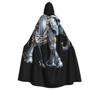 YYHHAOFA Mechanical Elephant Printed Adult Hooded Cloak is a super large, comfortable, and durable Halloween hooded poncho