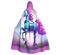YYHHAOFA mechanical horse Printed Halloween Adult Hooded Cloak is a super large, comfortable, and durable cloak