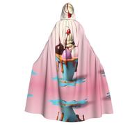 YYHHAOFA Melted Ice Cream Printed Halloween Adult Hooded Cloak is a super large, comfortable, and durable cloak