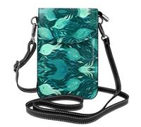 YYHHAOFA Mermaid Teal Fish Pattern Small Leather Women'S Crossbody Flip Phone Bag, Waterproof And Durable