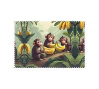 YYHHAOFA Monkeys Picking Bananas Prints Placemats Set of 6 12x18in - Create Cozy Table Settings for Everyday Moments & Special Gatherings