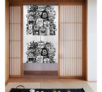 YYHHAOFA Monster Graffiti Pattern Door curtain partition splicing privacy protection suitable for kitchen, bathroom, room 34x56in
