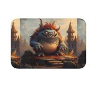 YYHHAOFA Monster on The Stone Pier Pattern Crystal Velvet Lock Edge Floor mat, Bedroom Carpet, Parlor, Dormitory Home Decoration