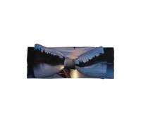 YYHHAOFA Moonlit Canoe River Prints Baby Bow Headband - Soft & Stretchy Newborn Accessory for Sweet Baby Photoshoots & Cute Outfits