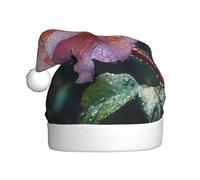 YYHHAOFA Morning dew on roses Pattern Christmas Hat for Adult Soft, Lightweight, and Fluffy Design for Men and Women