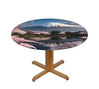 YYHHAOFA Mt. Fuji in early spring Prints Round Table Cloth M : Decorative round table for 40"-50" Round Tables