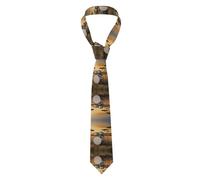 YYHHAOFA Music Drum in Field Picture Men's Necktie for Business, Daily Wear, Work, Birthdays, Weddings, Parties, Banquets Easy Care 57X3.1 In
