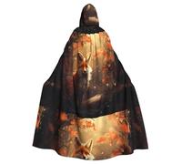 YYHHAOFA Mysterious fox Prints Halloween Adult Hooded Cloak is a super large, comfortable, and durable cloak designed for adults