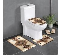 YYHHAOFA Native American Painting Pattern Three Piece Set of Bathroom Floor mats, Bathroom Shower mats, Anti Slip Quick Drying
