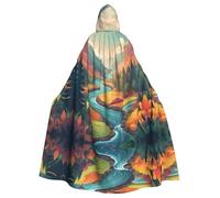 YYHHAOFA Natural Valley River Printed Halloween Adult Hooded Cloak is a super large, comfortable, and durable cloak