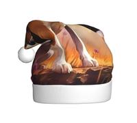 YYHHAOFA Nerdy Beagle Printed Christmas Hat for Adult Soft and Fluffy Brim, Lightweight Comfort