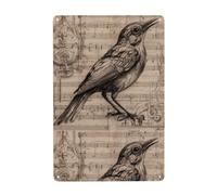 YYHHAOFA Nightingale Notes Prints Tin decorative painting 8x12in Made of tinplate, wear-resistant and durable