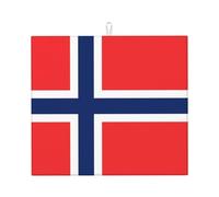 YYHHAOFA Norwegian flag Prints Kitchen Drying Mat - Absorbent Dish Throw for Countertops, Non-Slip Quick-Dry Layer with Stylish Prints