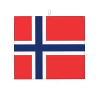 YYHHAOFA Norwegian flag Prints Kitchen Drying Mat - Absorbent Dish Throw for Countertops, Quick-Dry Non-Slip Layer with Stylish Prints, for New Homes