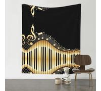 YYHHAOFA Novel Music Note Prints 60x51in Wall Tapestry - Durable Polyester Throw for Dorm, Beach, & Home Decor