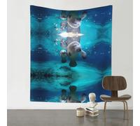 YYHHAOFA Ocean Animal Manatee Prints 60x51in Wall Tapestry - Durable Polyester Throw Blanket for Dorm Decor, Beach Picnics & Versatile Room Layering