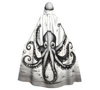 YYHHAOFA Octopus Tentacles Printed Halloween Adult Hooded Cloak is a super large, comfortable, and durable cloak