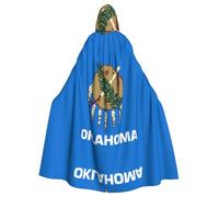 YYHHAOFA Oklahoma State Flag Printing Halloween Adult Hooded Cape Cloak No Zipper, Comfortable For Costume Parties