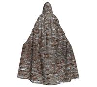 YYHHAOFA Old Brick Wall Prints Hooded Cloak Throw for Cosplay - Long Sleeves, Durable Festival Layer